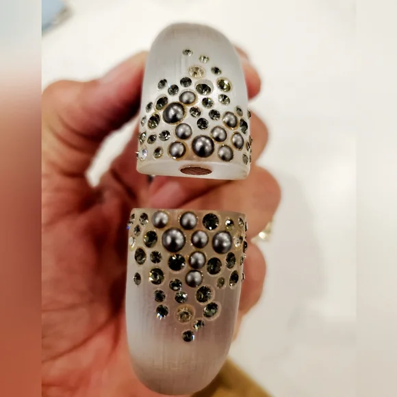 Alexis Bittar Lucite, Crystal Studded Hinge Bracelet, NWOT - Picture 3 of 5